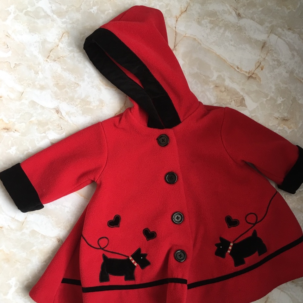 Starting Out Red Fleece Swing Jacket, Size 12mo